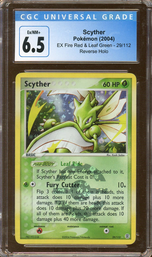 CGC - Ex/NM - 6.5 - 2004 - Pokemon - EX Fire Red & Leaf Green - Scyther - Reverse Holo