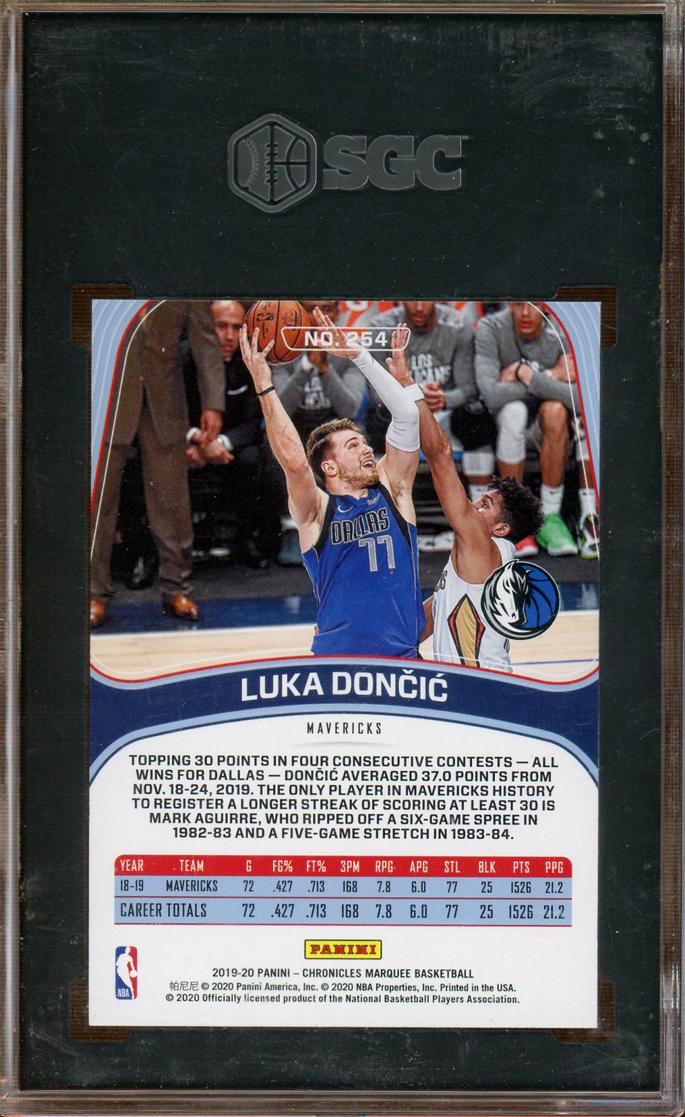 SGC 9.5 - 2019-20 Panini Chronincles - Luka Doncic - Marquee