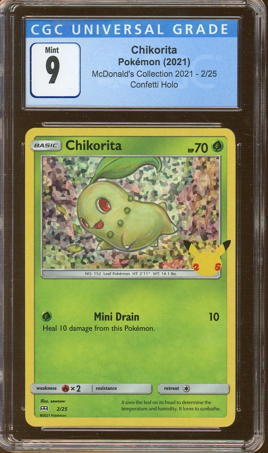 CGC - Mint - 9 - 2021 - Pokemon - McDonald's Collection - Chikorita