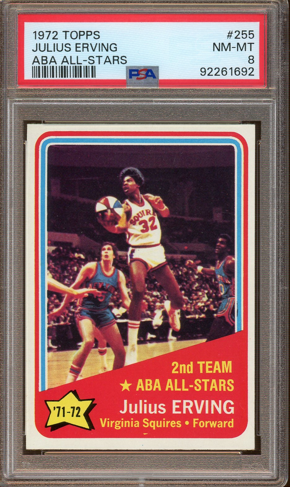 PSA Mint 8 - 1972 Topps - Julius Erving - Aba All-Stars