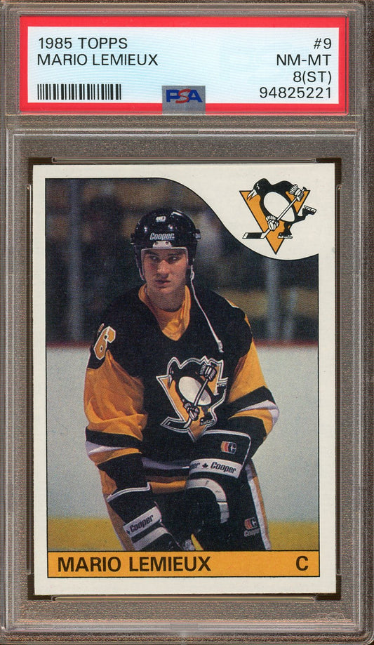 Topps - Mario Lemieux #9 - 1985 - PSA 8