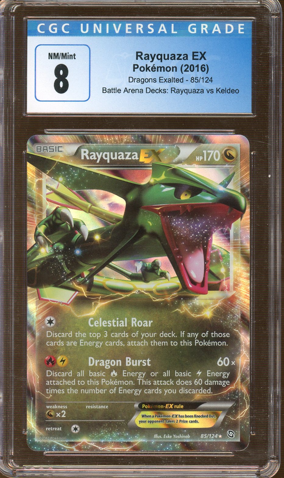 CGC NM/Mint - 8 - 2016 -  Pokemon - Dragons Exalted - Battle Arena Decks - Rayquaza EX