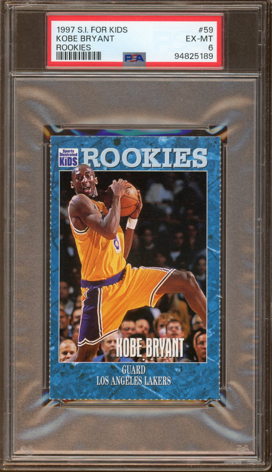 PSA - EX-MT 6 - 1997 - S.I. For Kids - Kobe Bryant - Rookies #59