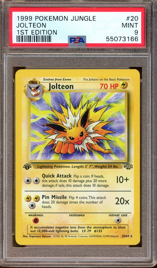 PSA -  MINT 9 - 1999 - Pokemon - Jungle - Jolteon - 1st Edition