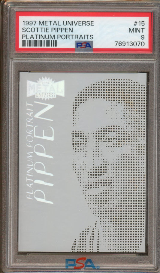PSA - Mint 9 - 1997 Metal Universe - Scottie Pippen - Platinum Portraits