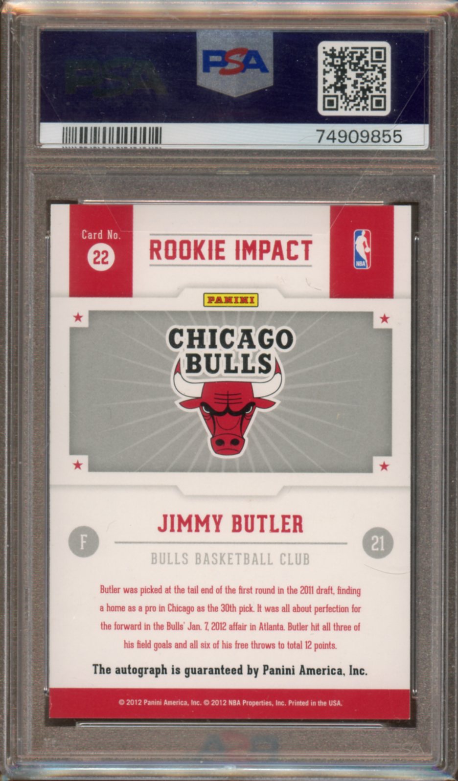 PSA - Mint 9/Auto 10 - Panini Hoops - Jimmy Butler - Rookie Impact