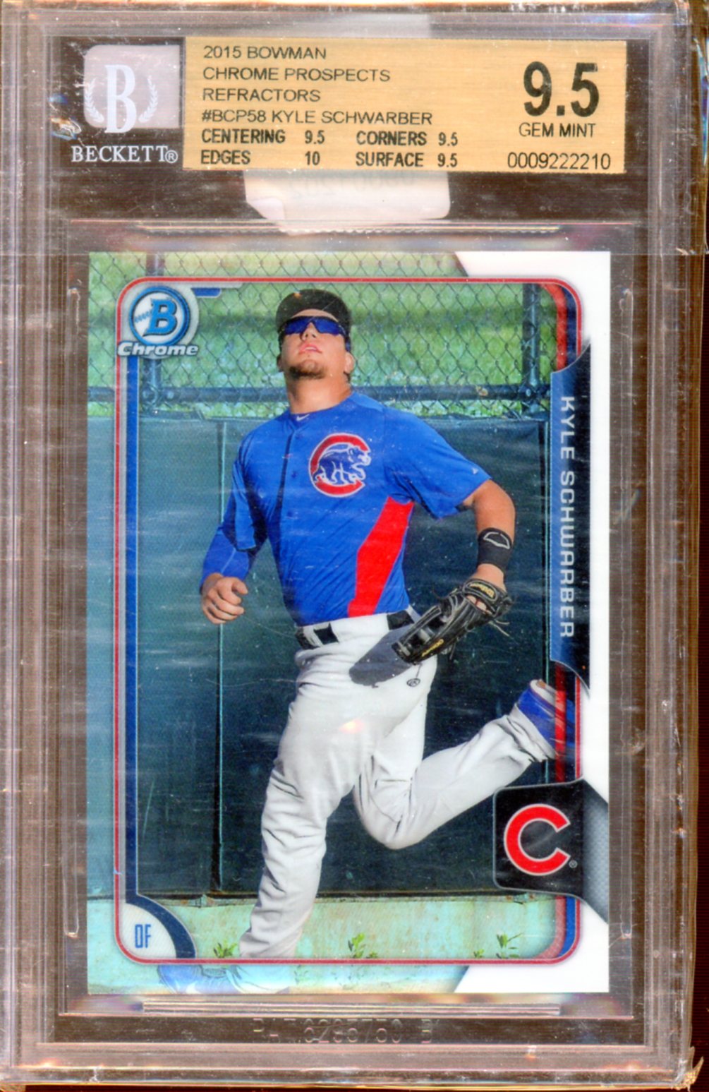 2015 Bowman - Beckett Gem Mint 9.5 - Chrome Prospects - Kyle Schwarber - #BCP58