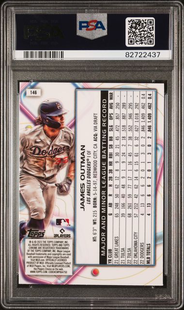 Topps - Chrome Cosmic - Nucleus - James Outman - 2023 - PSA 10