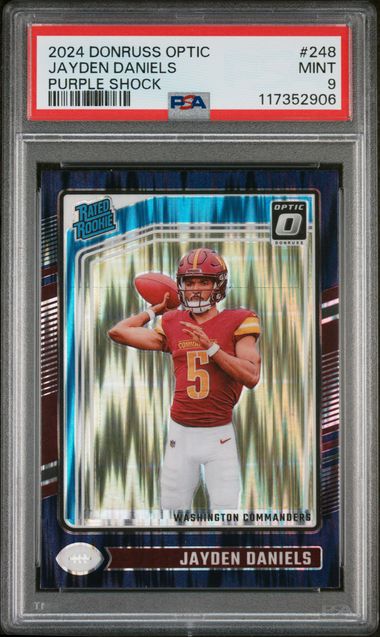Panini - Donruss Optic - Purple Shock - Jayden Daniels #248 - 2024 - PSA 9