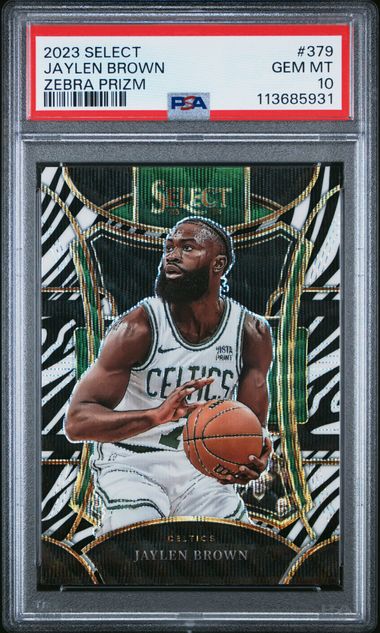 Panini - Select - Zebra Print - Jaylen Brown #379 - 2023 - PSA 10