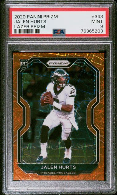 Panini - Prizm - Jalen Hurts Orange Lazer Prizm #434 - 2020 - PSA 9