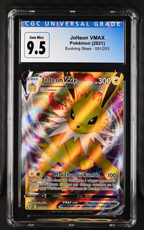 Pokemon - Evolving Skies - Jolteon Vmax #051 - CGC Gem 9.5 - 2021