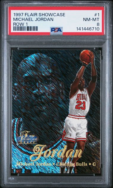 Fleer - Flair Showcase - Michael Jordan Row 1 #1 - 1997 - PSA 8