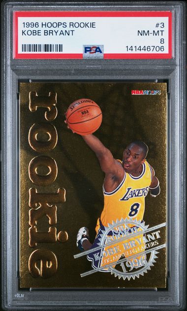 Panini - NBA Hoops - Kobe Bryant #3 - 1996 - PSA 8