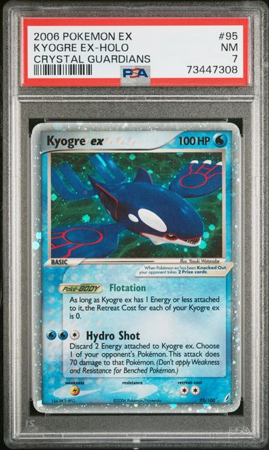 Pokemon - Crystal Guardians - Kyogre ex Holo #95 - 2006 - PSA 7