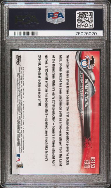 Topps - Update Series - S. Ohtani & Ichiro #US153 - PSA Gem Mint 10 - 2018