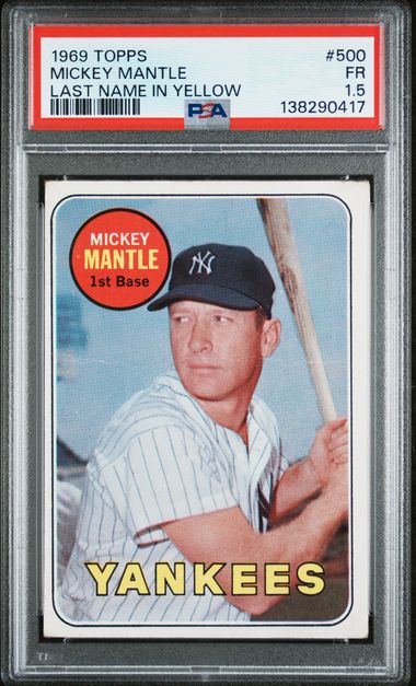 Topps - Mickey Mantle Last Name in Yellow #500 - 1969 - PSA 1.5