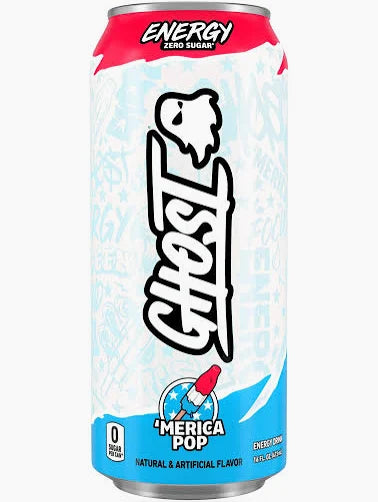 Ghost - Energy Drink - Merica' Pop - Zero Sugar - 16oz