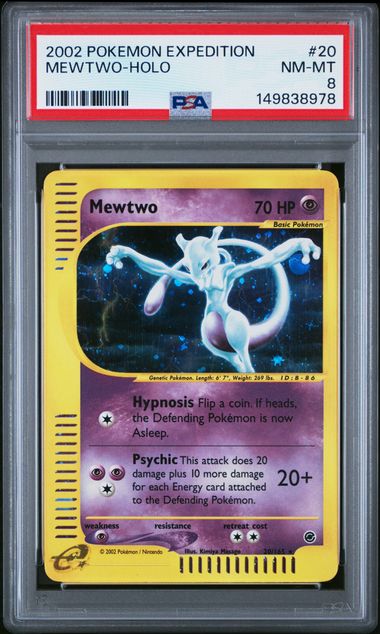 Pokemon - Expedition - Mewtwo Holo #20 - 2002 - PSA 8