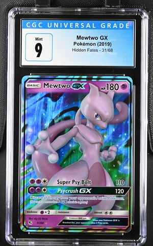 Pokemon - Hidden Fates - Mewtwo GX #13 - 2019 - CGC 9