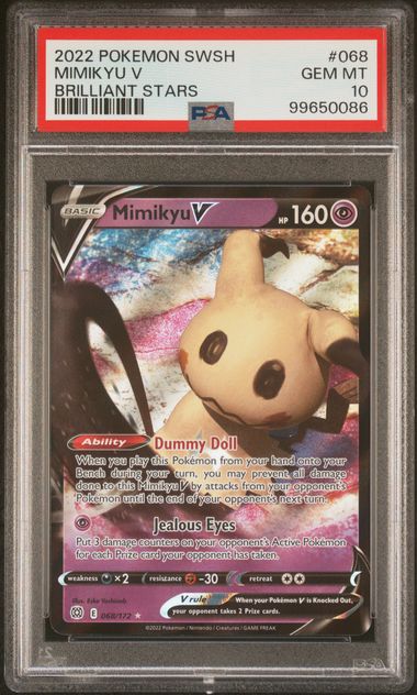 Pokemon - Brilliant Stars - Mimikyu V #068 - 2022 - PSA 10