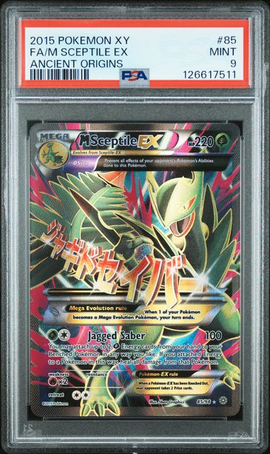 Pokemon - Ancient Origins - M Sceptile EX FA #85 - PSA Mint 9 - 2015