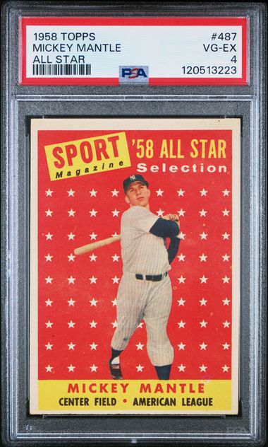Topps - All-Star - Mickey Mantle #487 - 1958 - PSA 4