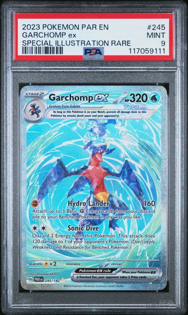 Pokemon - Paradox Rift - Garchomp Ex Special Illustration Rare #245 - PSA Mint 9 - 2023