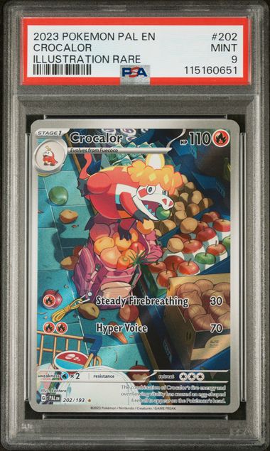 Pokemon - Paldea Evolved - Crocalor Illustration Rare #202 - 2023 - PSA 9