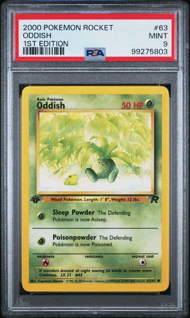 Pokemon - Team Rocket - Oddish 1st Edition #63 - 2000 - PSA 9