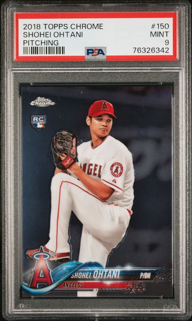 Topps - Chrome - Shohei Ohtani Pitching #150 (2) - PSA Mint 9 - 2018