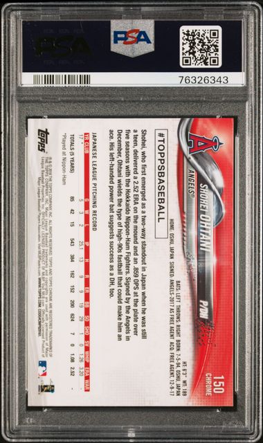Topps - Chrome - Shohei Ohtani Pitching #150 (3) - PSA Mint 9 - 2018