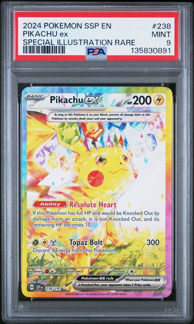Pokemon - Surging Sparks - Pikachu SIR #238 - 2024 - PSA 9