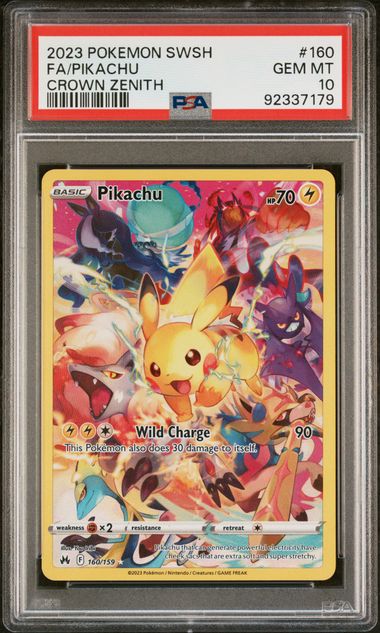 Pokemon - Crown Zenith - Pikachu Secret FA #160 - 2023 - PSA 10