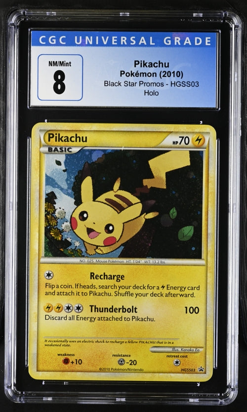 Pokemon - Black Star Promo - Pikachu Holo #HGSS03 - 2010 - CGC 8