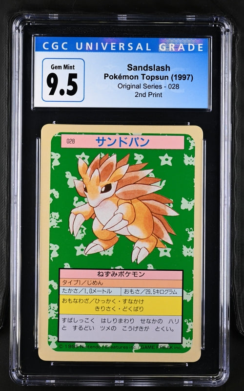 Pokemon - Topsun - Sandslash #028 2nd Print - 1997 - CGC 9.5