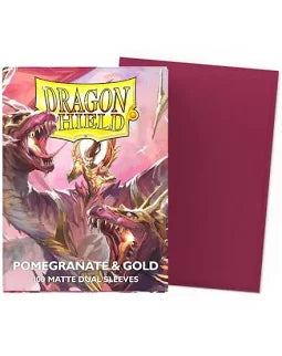 Dragon Shield - 100ct Standard Card Sleeves - Dual Pomegranate & Gold