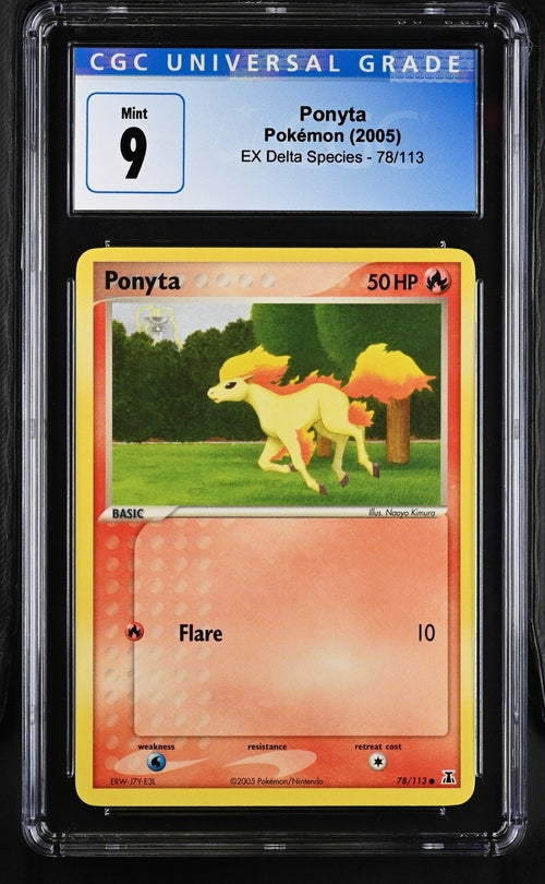 Pokemon - EX Delta Species - Ponyta #78 - 2005 - CGC 9
