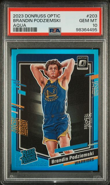 Panini - Donruss Optic - Aqua 249 - Brandin Podziemski - 2023 - PSA 10