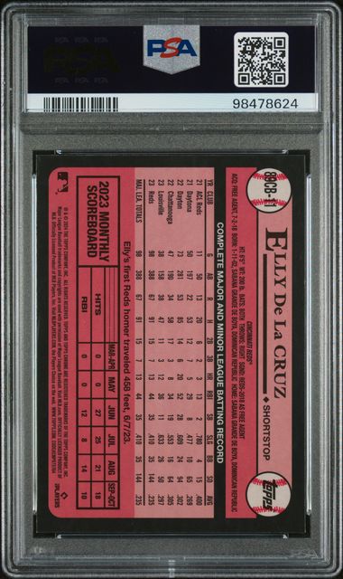 Topps - Chrome - 1989 Topps - Elly De La Cruz - 2024 - PSA 9
