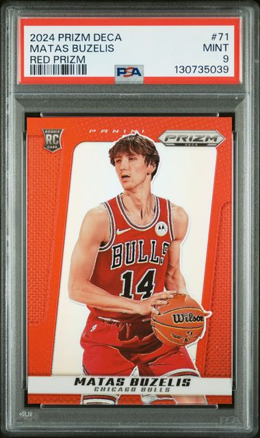 Panini - Prizm Deca - Matas Buzelis Red Prizm #71 - 2024 - PSA 9