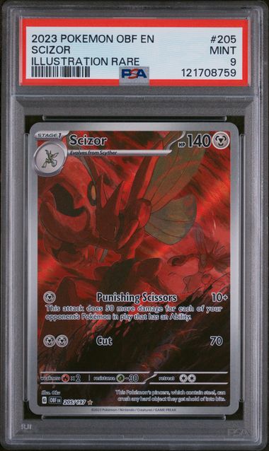 Pokemon - Obsidian Flames - Scizor IR #205 - PSA Mint 9 - 2023