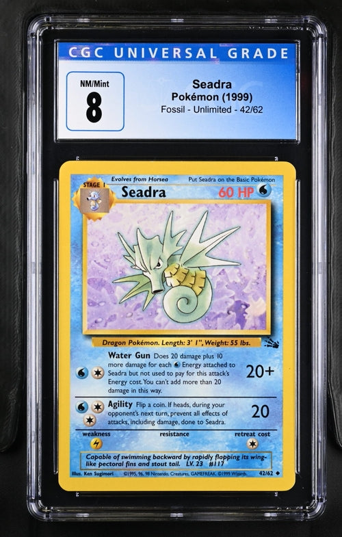 Pokemon - Fossil - Seadra #42 - CGC NM/Mint 8 - 1999