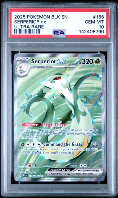 Pokemon - Black Bolt - Serperior ex UR #156 - 2025 - PSA 10