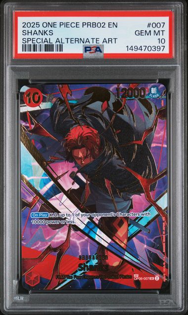One Piece - PRB02 - Shanks SP #007 - 2025 - PSA 10