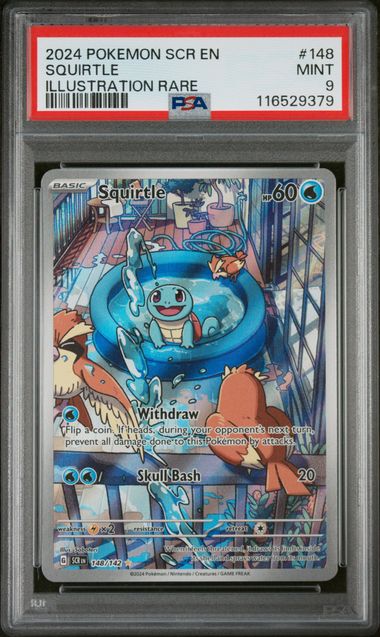 Pokemon - Stellar Crown - Squirtle IR #148 - PSA Mint 9 - 2024