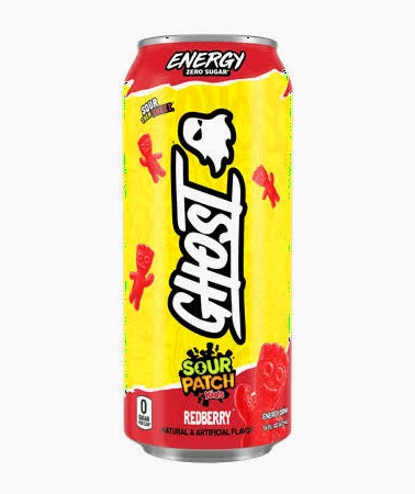 Ghost - Energy Drink - Sour Patch Red Berry - Zero Sugar - 16oz