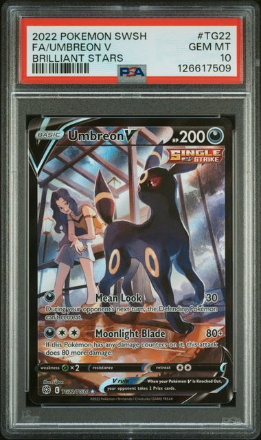 Pokemon - Brilliant Stars - Trainer Gallery - Umbreon V FA #TG22 - PSA Gem Mint 10 - 2022