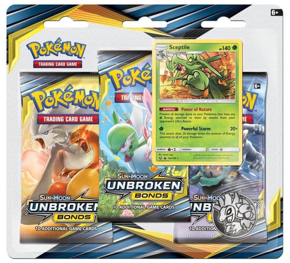 Pokemon - Sun and Moon - Unbroken Bonds - Sceptile - 3 Pack Blister