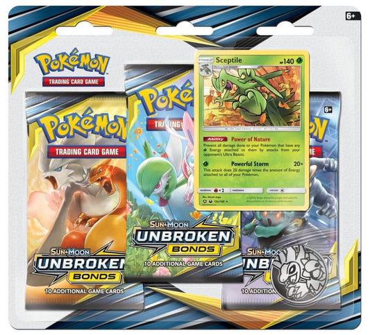 Pokemon - Sun and Moon - Unbroken Bonds - Sceptile - 3 Pack Blister